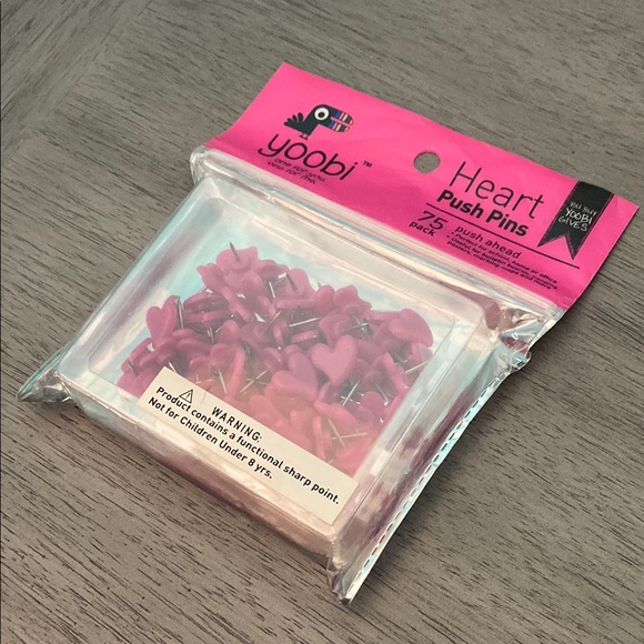 Yoobi Heart Push Pins - Pink - Picture 4 of 4